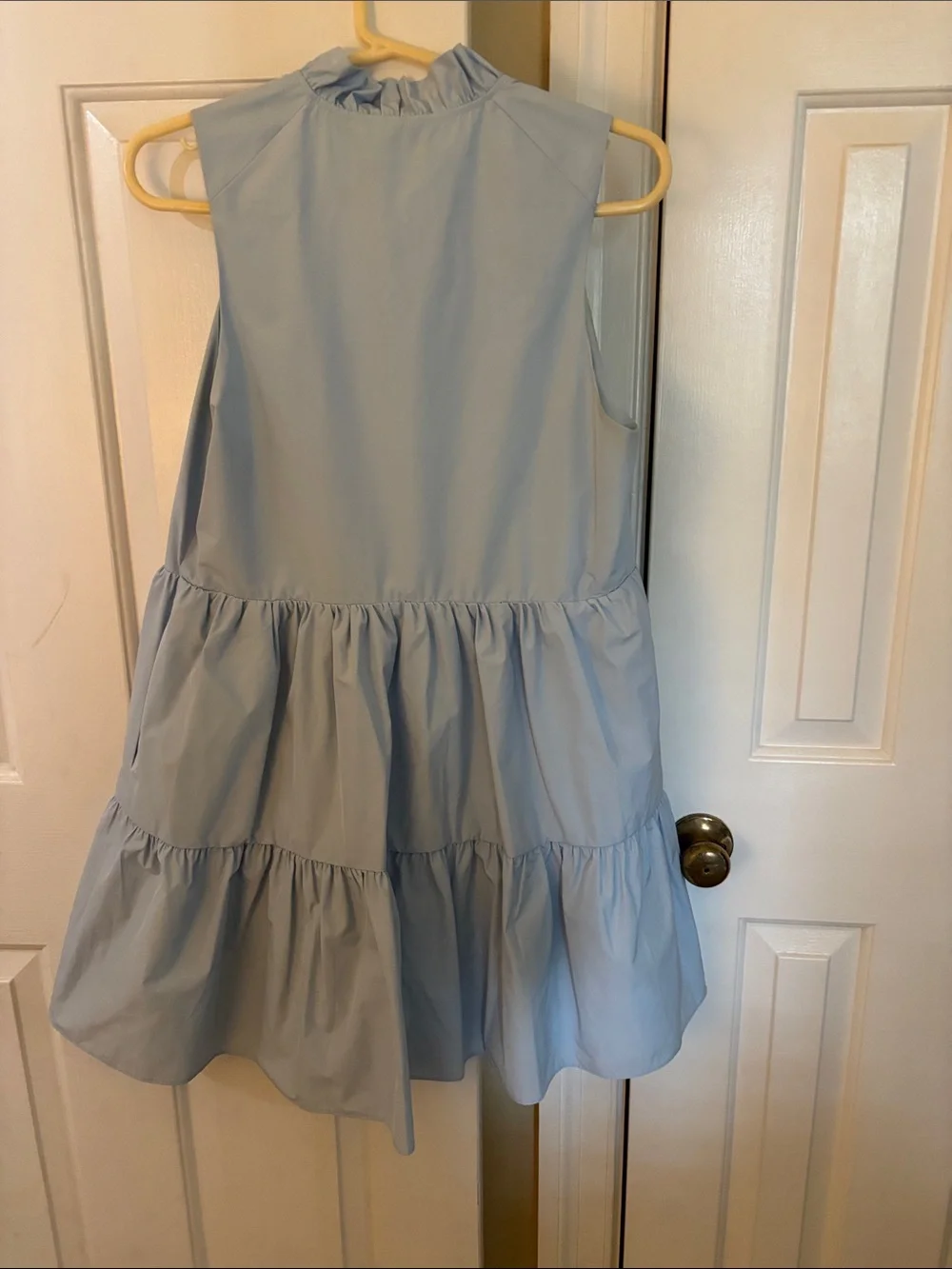 Amanda Uprichard Pale Blue Sleeveless Tiered Dress